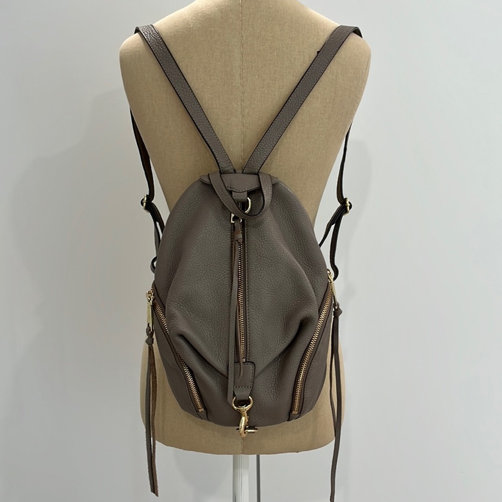 REBECCA MINKOFF FRINGE TRIM LEATHER BACKPACK